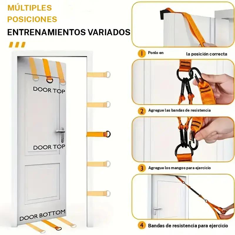 Equipo de entrenamiento de resistencia ajustable, banda elástica de resistencia, adecuado para press de hombros, remo al mentón, curl de bíceps y entrenamiento de brazos.