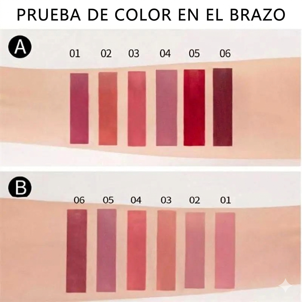 Set Profesional de 6 Labiales Mate – Textura Terciopelo de Alta Pigmentación y Larga Duración