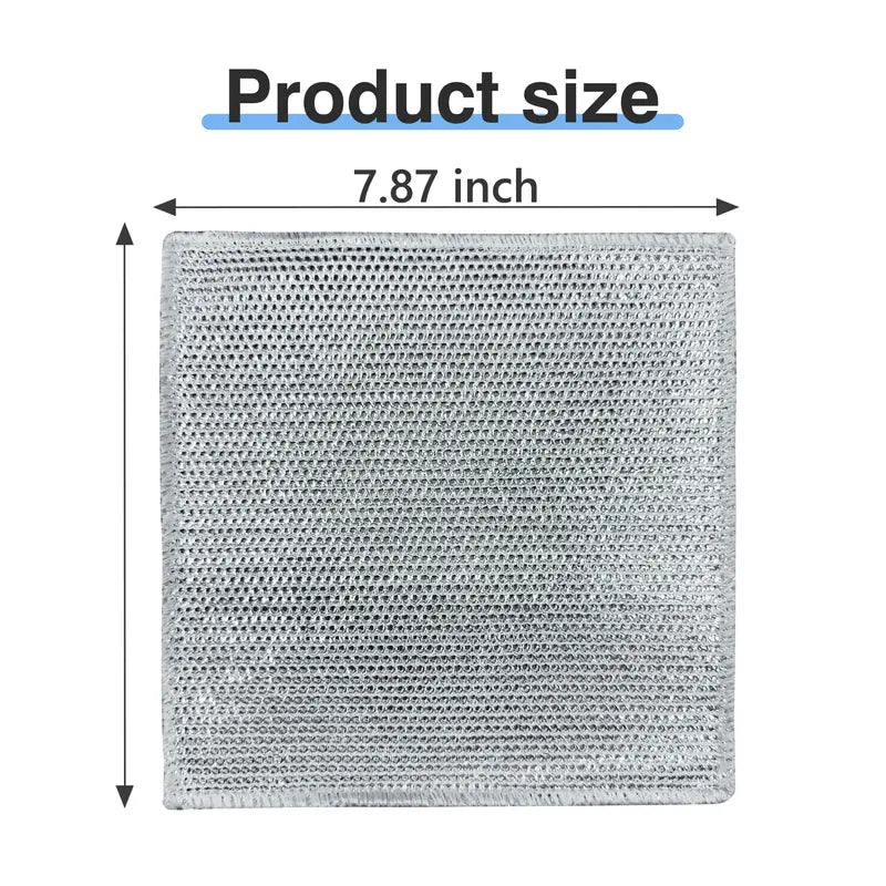 10 paños de cocina multiusos de alambre que no rayan, ideales para limpieza en seco y húmedo. Incluye estropajos metálicos de doble capa.