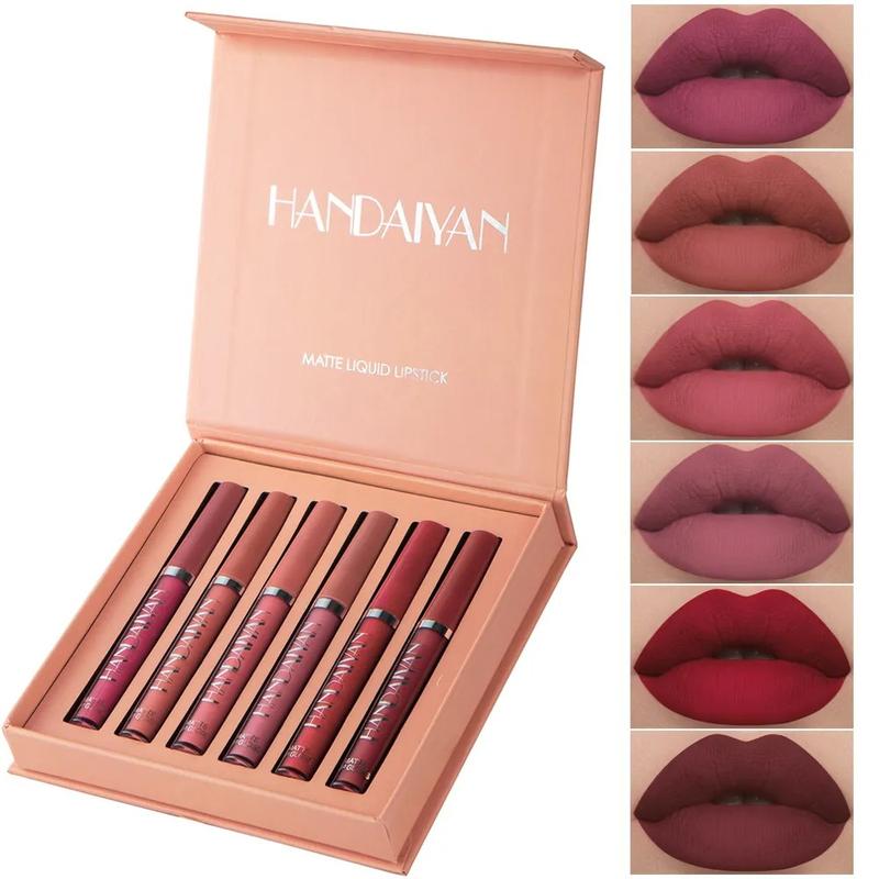 Set Profesional de 6 Labiales Mate – Textura Terciopelo de Alta Pigmentación y Larga Duración