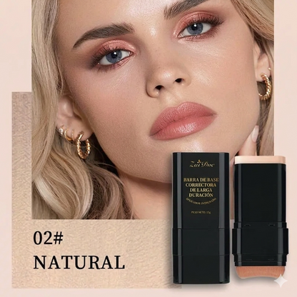 Cobertura Completa Base y Corrector Hidratante con Brocha Dual