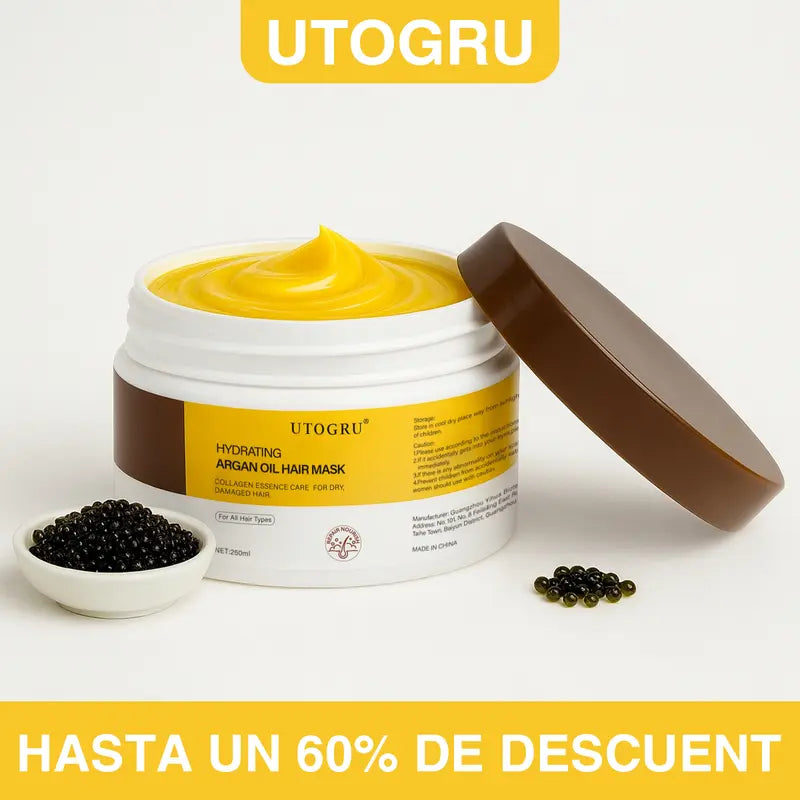 UTOGRU Mascarilla Capilar de Esencia de Caviar - Repara Cabello Seco y Dañado - Nutrición Profunda y Brillo Intenso