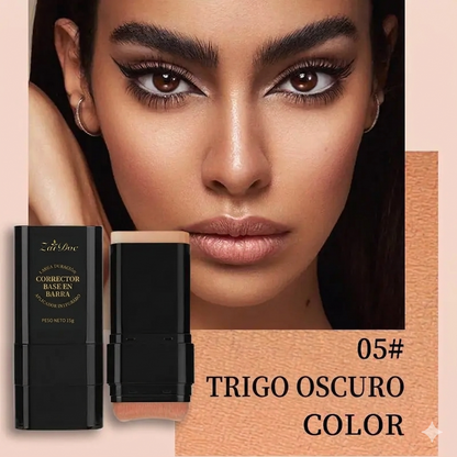 Cobertura Completa Base y Corrector Hidratante con Brocha Dual
