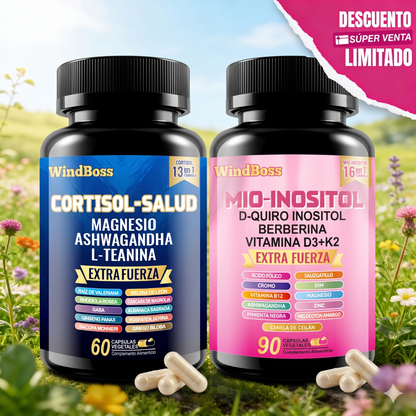 Combo Multivitamínico WindBoss Soporte para Cortisol y Myo-Inositol – Edición Especial 【MES DE LA MUJER】