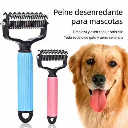 Control de Pelo Cepillo Desenredante para Perros Acero Doble Cara