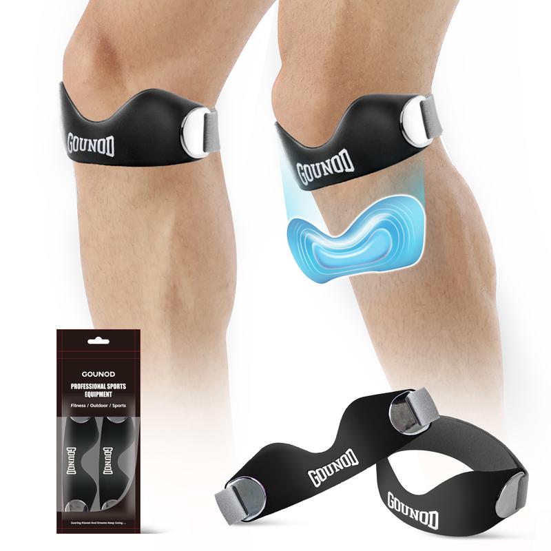 Correa de silicona para rótula y rodilla para aliviar el dolor de menisco. Soporte ajustable para mujeres y hombres. Ideal para correr, baloncesto, voleibol, sentadillas, tendinitis y soporte para rodillas de saltador. Frescura otoñal.