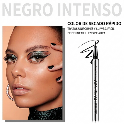 Color Negro - Delineador Ligero Resistente Al Agua Textura Cremosa Vegano