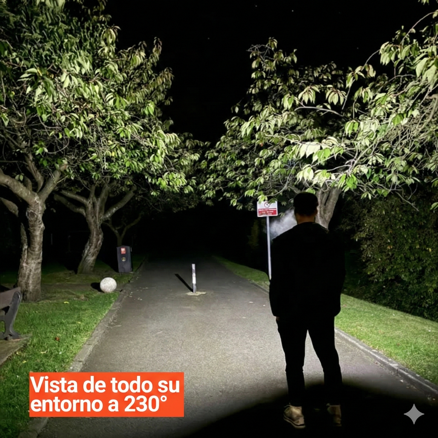 Linterna frontal con haz panorámico de 230° AdventureLight™