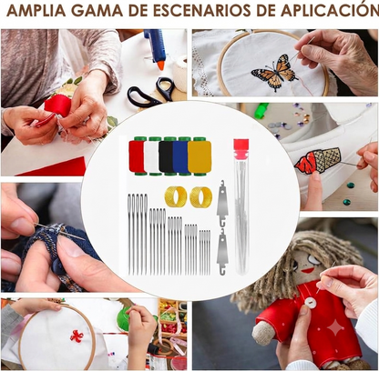 Kit de Costura Portátil con 34 Piezas para Reparaciones DIY