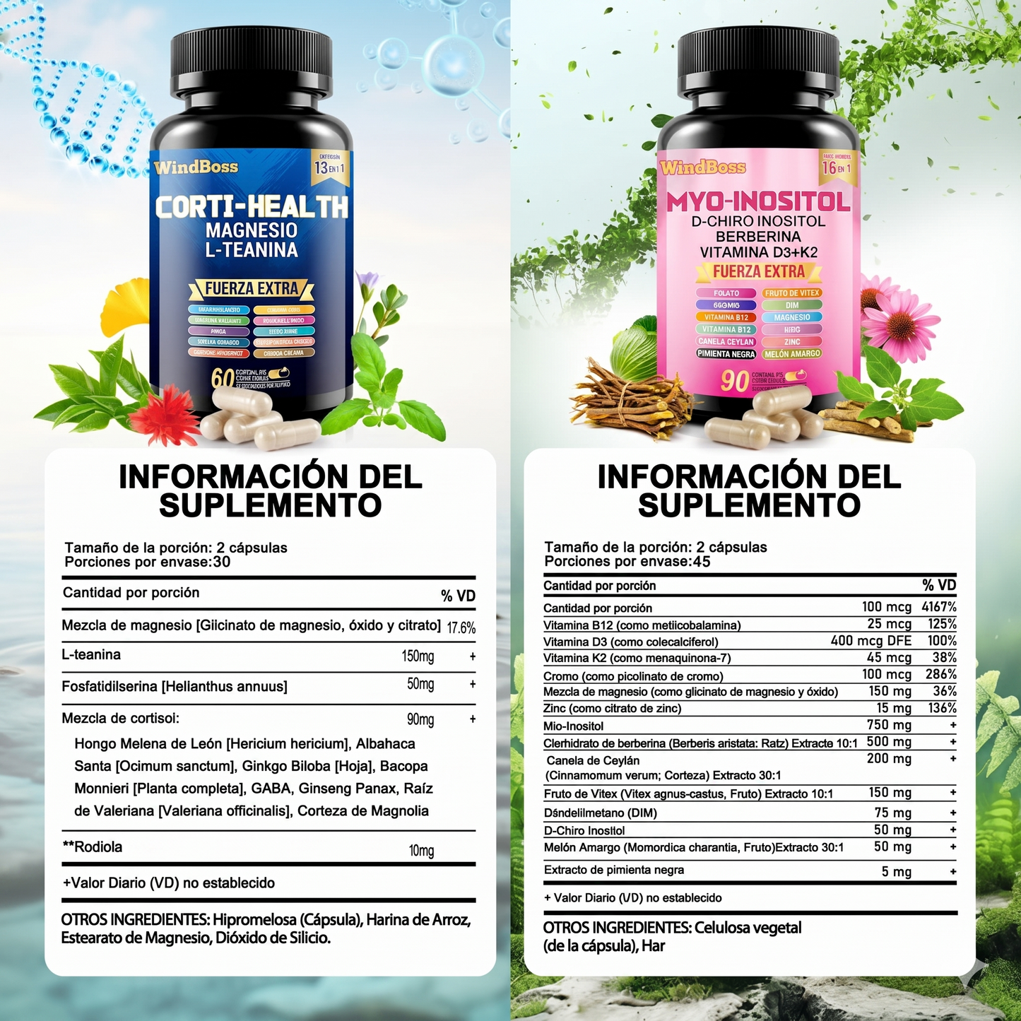 Combo Multivitamínico WindBoss Soporte para Cortisol y Myo-Inositol – Edición Especial 【MES DE LA MUJER】