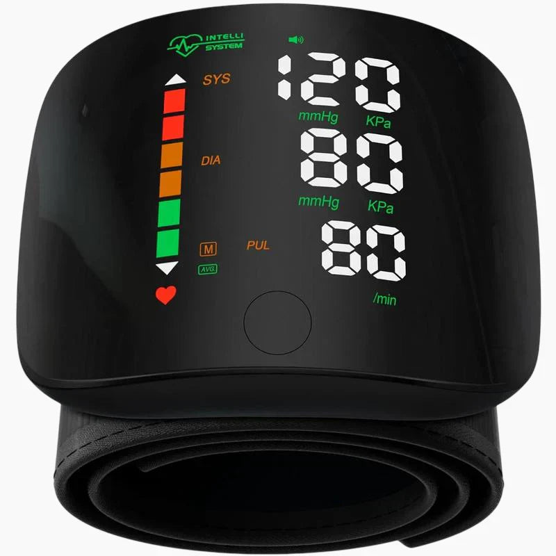 Monitor de presión arterial de muñeca con pantalla LED