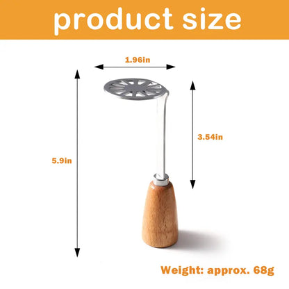 Juego de 2 mini machacadores de alto rendimiento para papas, aguacates y frijoles, mango de madera de acero inoxidable.