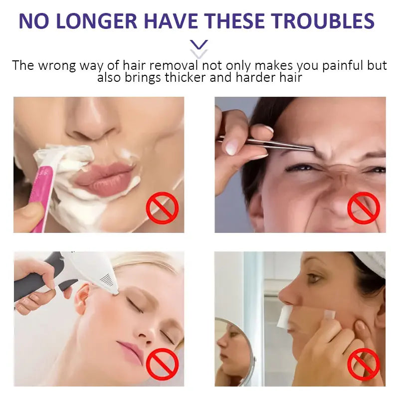 Crema depilatoria facial ROZINO con extractos de plantas y aceite de coco para una depilación eficaz