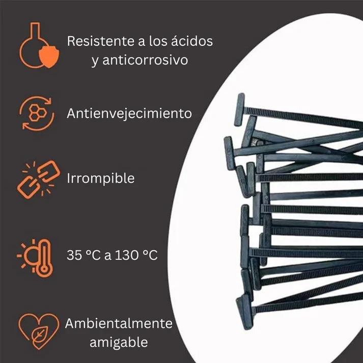 100 Hebillas Universales para Bridas de Cables – Plástico Multiusos Automóvil y Reparaciones