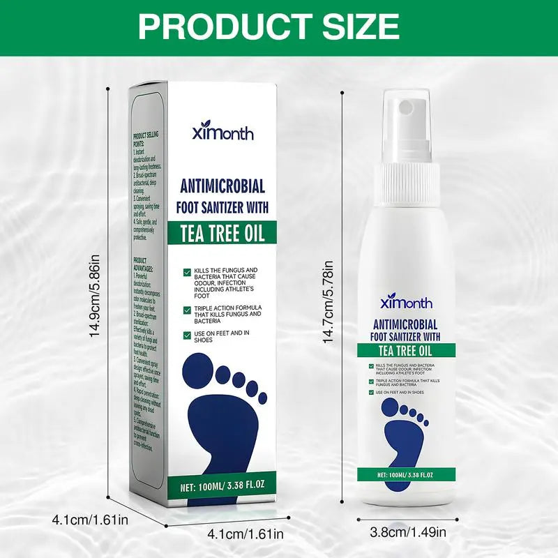 Control de Olor Spray para Pies Hidratante con Árbol de Té