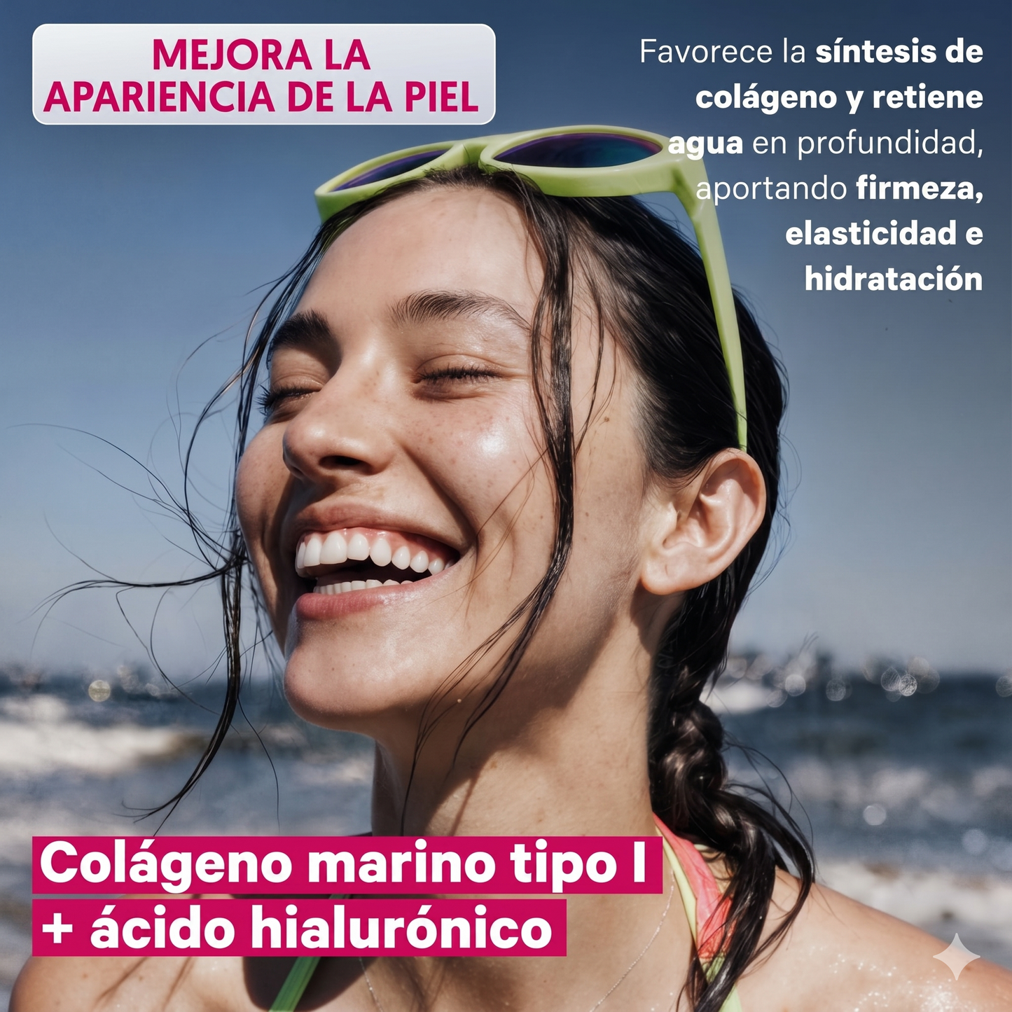 Colágeno Marino + Ácido Hialurónico de NutriBrain – Piel Radiante, Articulaciones y Cabello