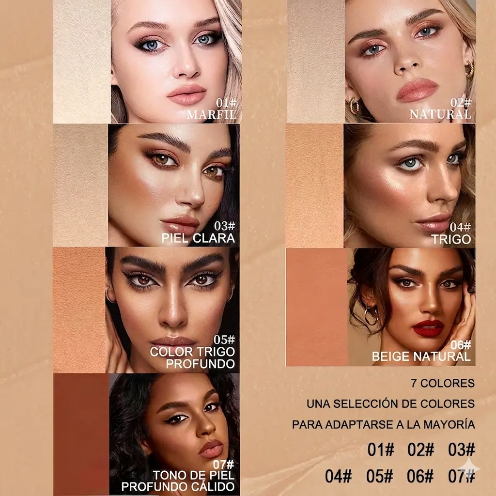 Cobertura Completa Base y Corrector Hidratante con Brocha Dual