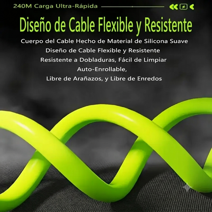 Carga Rápida Cable 240W Compatible Apple y Type-C Smartphone