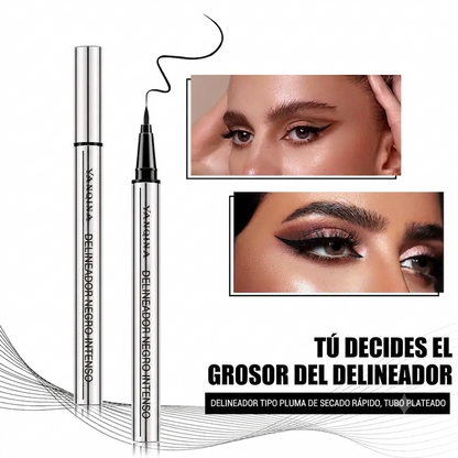 Color Negro - Delineador Ligero Resistente Al Agua Textura Cremosa Vegano