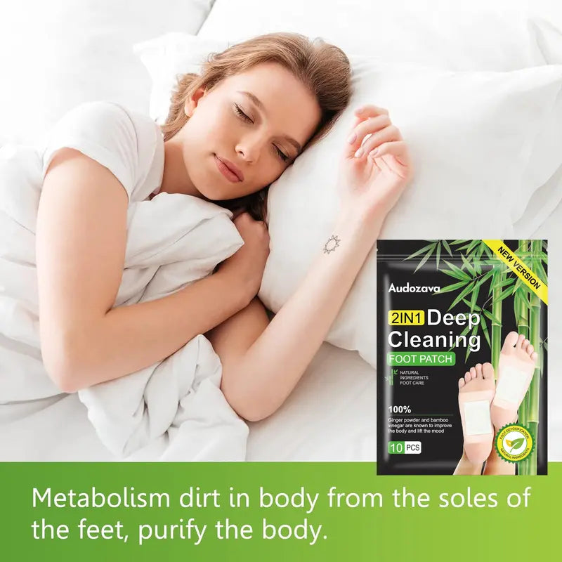 Parches desintoxicantes para pies: alivio del estrés, eliminación de toxinas y mejor sueño. Almohadillas de limpieza profunda naturales. Solución de salud saludable.