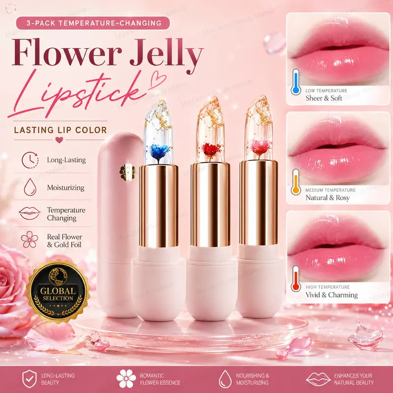 Paquete de 3 - Labial Hidratante Cambia Color Transparente Resistente Agua