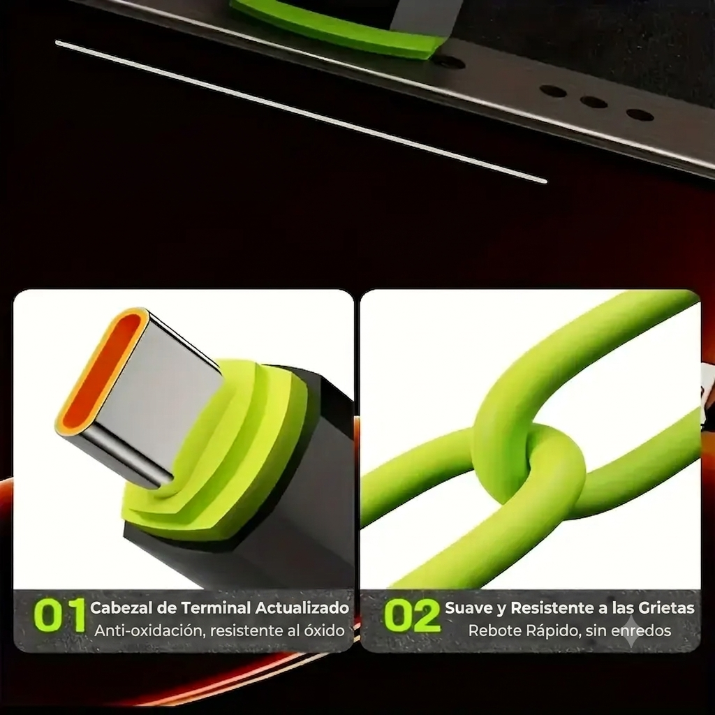 Carga Rápida Cable 240W Compatible Apple y Type-C Smartphone