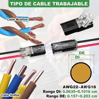 Paquete de 30 - Conexores de Tira LED 2 Pines con Seguro para Conexión Rápida