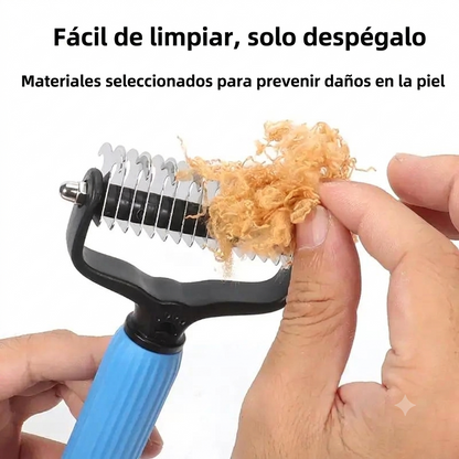Control de Pelo Cepillo Desenredante para Perros Acero Doble Cara