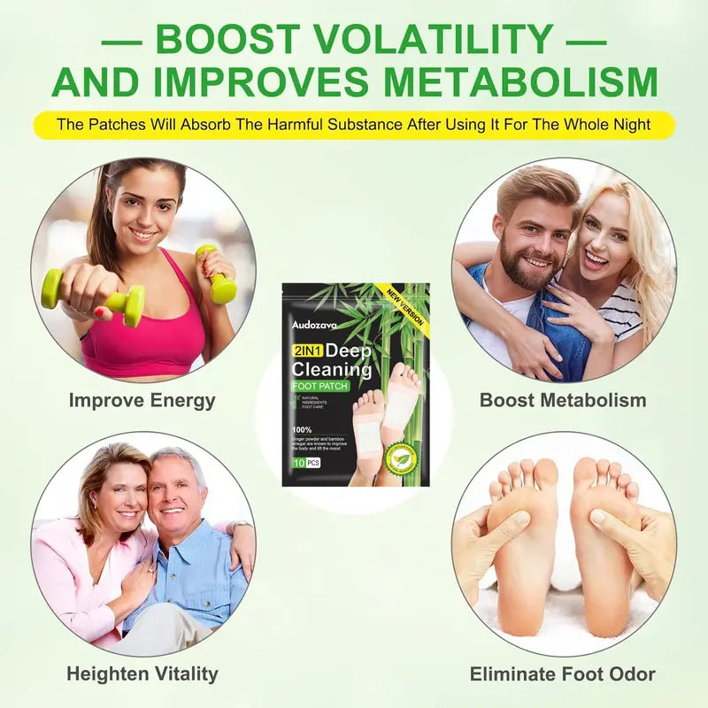 Parches desintoxicantes para pies: alivio del estrés, eliminación de toxinas y mejor sueño. Almohadillas de limpieza profunda naturales. Solución de salud saludable.