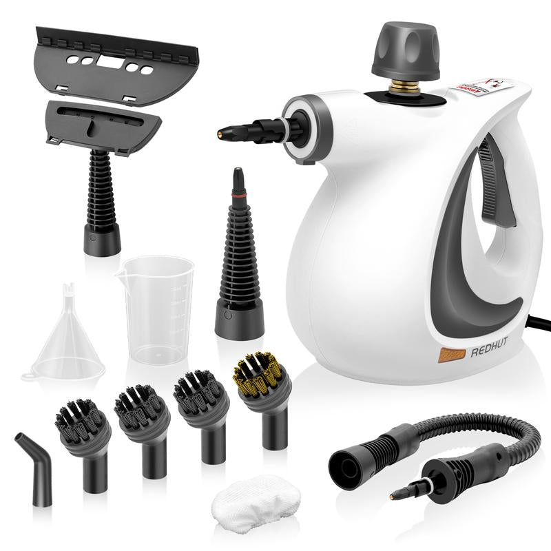 REDHUT Limpiador a Vapor Portátil 12 Accesorios, Alta Presión y Ecológico, Desodorización y Desinfección en Hogar, Cocina y Baño
