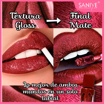 Labios Radiantes Gloss Mate Color Intenso y Brillo Durable