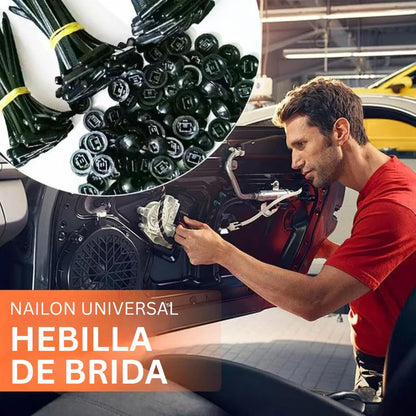 100 Hebillas Universales para Bridas de Cables – Plástico Multiusos Automóvil y Reparaciones