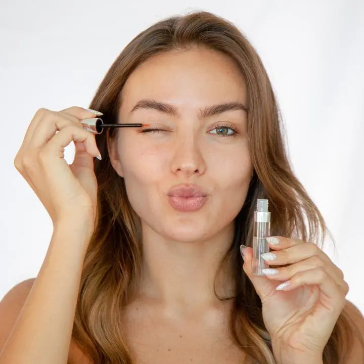 Dúo de pestañas y cejas nuorganic: Sérum de crecimiento para pestañas y cejas más largas y gruesas, ingredientes orgánicos, cuidado de la piel, paquete cósmico