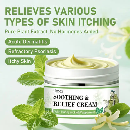 Crema de alivio herbal totalmente natural Umex a base de plantas: alivia el eccema, la psoriasis y la piel seca y sensible | Fórmula botánica ancestral para una hidratación diaria para toda la familia.