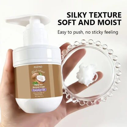 Crema depilatoria facial ROZINO con extractos de plantas y aceite de coco para una depilación eficaz