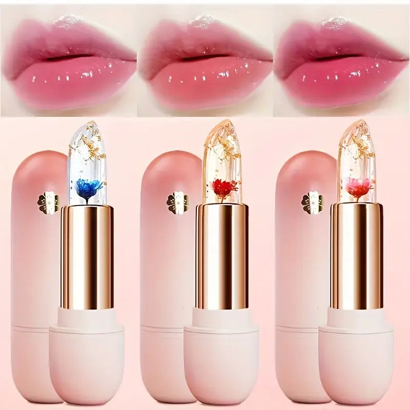 Paquete de 3 - Labial Hidratante Cambia Color Transparente Resistente Agua