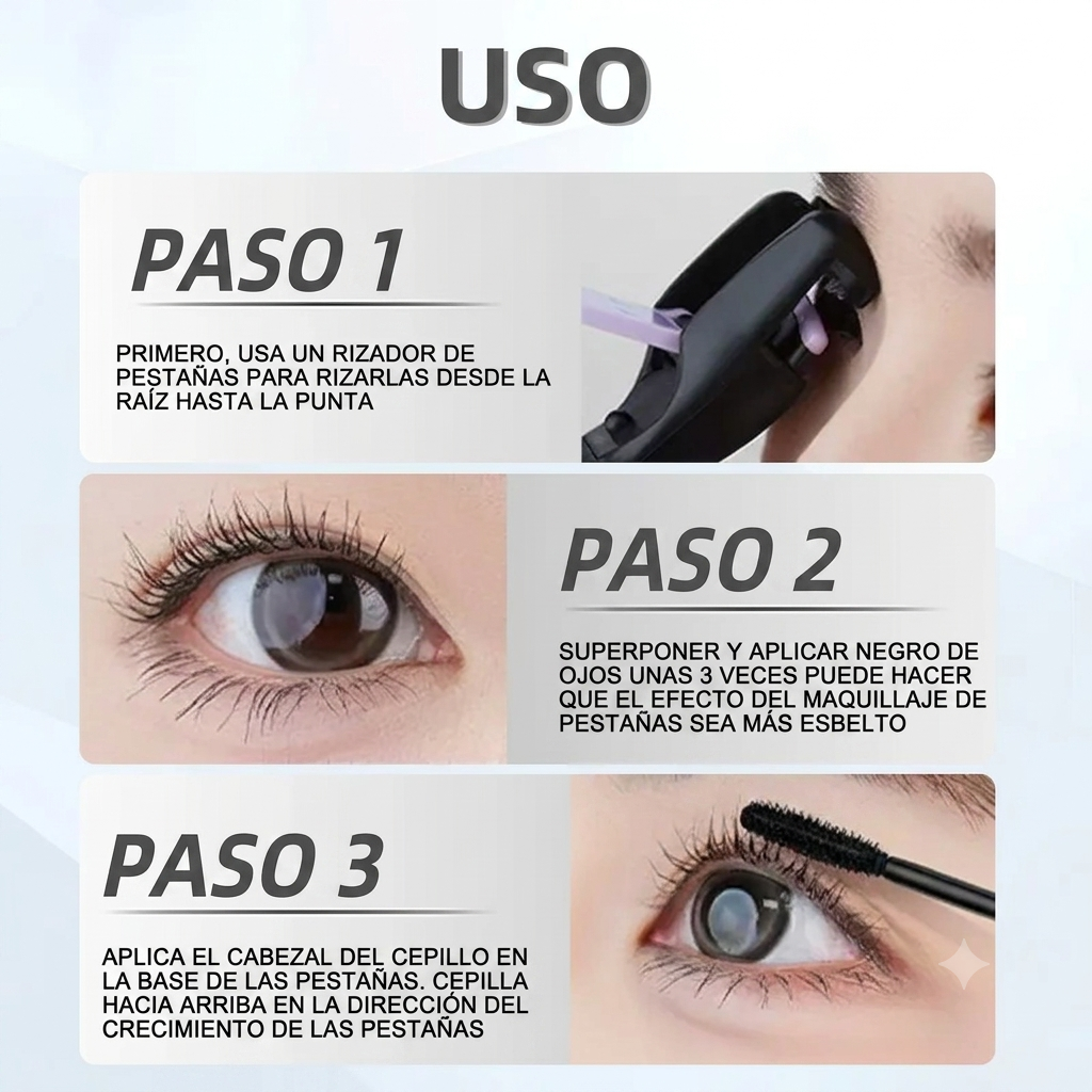 Duración Prolongada Máscara Impermeable para Pestañas Definidas