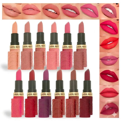 Color Duradero Set de Labiales Mate Hidratantes Suaves 6 Piezas
