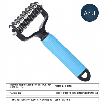 Control de Pelo Cepillo Desenredante para Perros Acero Doble Cara