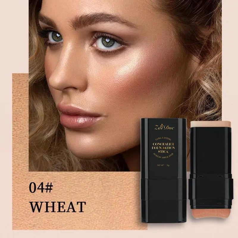 Cobertura Completa Base y Corrector Hidratante con Brocha Dual