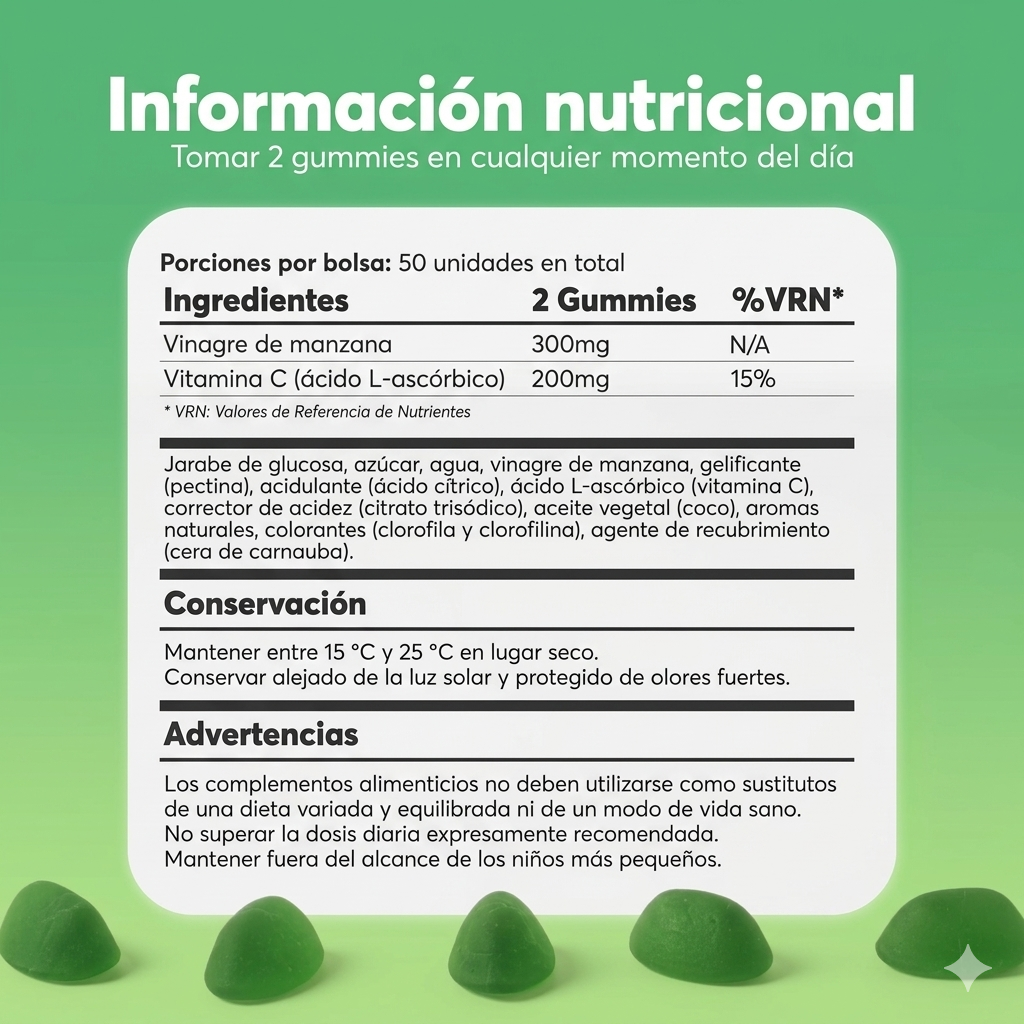 V-Gummies – Gominolas de Vinagre de Sidra de Manzana para la Salud Digestiva