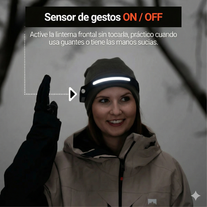 Linterna frontal con haz panorámico de 230° AdventureLight™