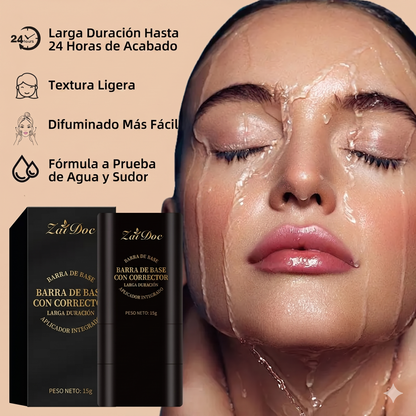 Cobertura Completa Base y Corrector Hidratante con Brocha Dual