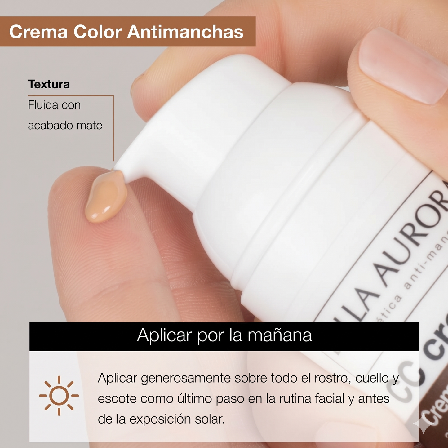 Bella Aurora CC Cream Antimanchas SPF 50+ con Color – Tono Claro / Medio / Extracubriente (30ml)