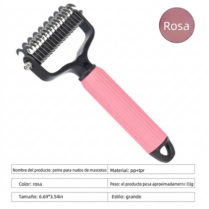 Control de Pelo Cepillo Desenredante para Perros Acero Doble Cara