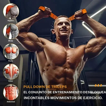 Equipo de entrenamiento de resistencia ajustable, banda elástica de resistencia, adecuado para press de hombros, remo al mentón, curl de bíceps y entrenamiento de brazos.