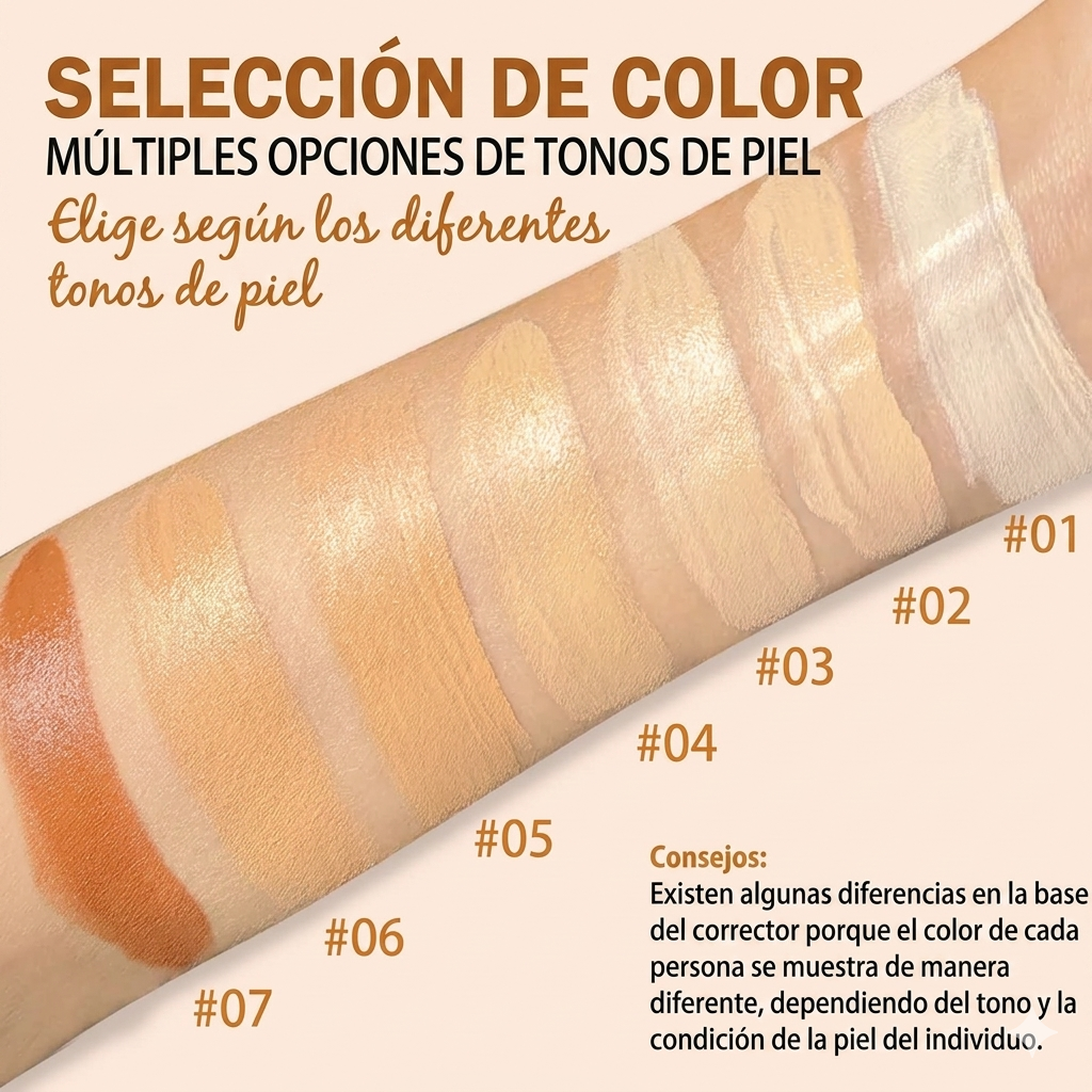 Cobertura Completa Base y Corrector Hidratante con Brocha Dual