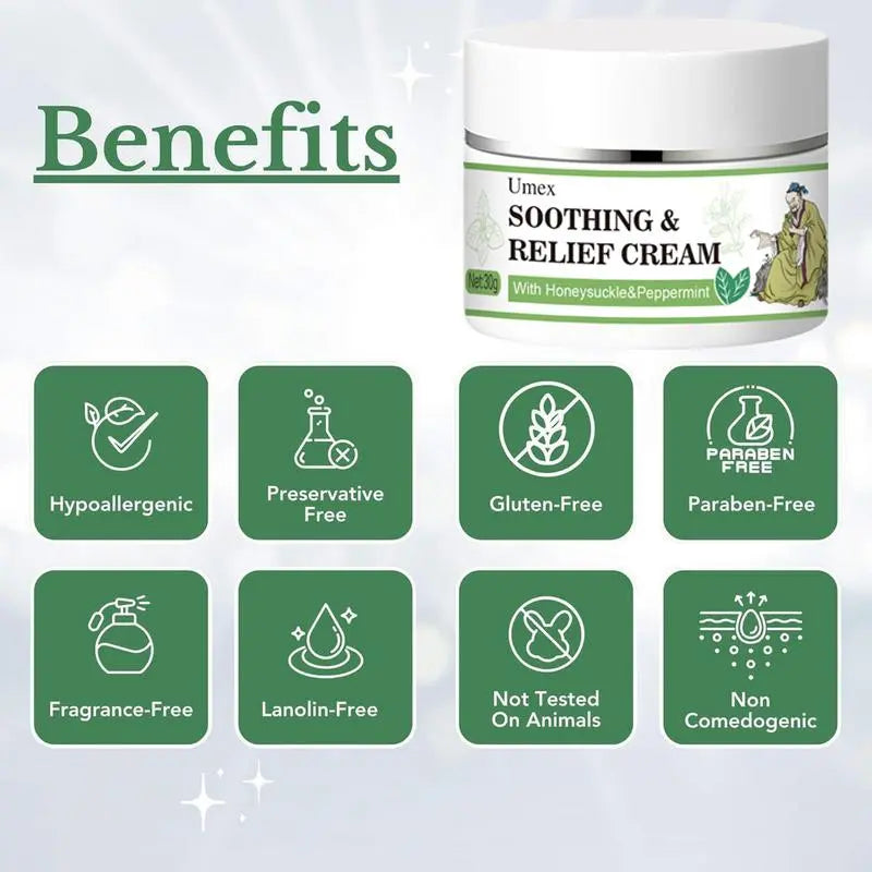 Crema de alivio herbal totalmente natural Umex a base de plantas: alivia el eccema, la psoriasis y la piel seca y sensible | Fórmula botánica ancestral para una hidratación diaria para toda la familia.