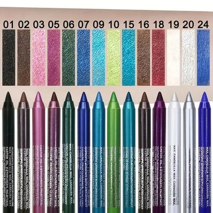 Stilou de ochi cu sclipici cu 12 culori, finisaj lucios perlat de înaltă culoare, stil gotic punk afumat rezistent la apă, machiaj, set creioane de ochi, produse de machiaj, creioane de ochi