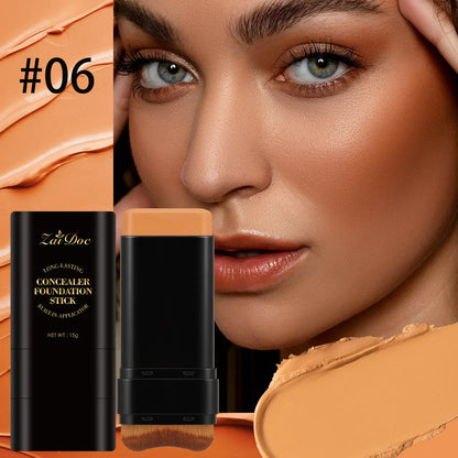 Cobertura Completa Base y Corrector Hidratante con Brocha Dual